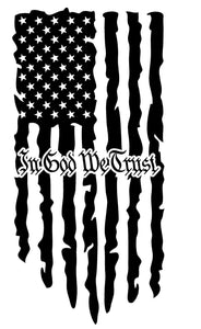 In God We Trust Distressed Flag decal