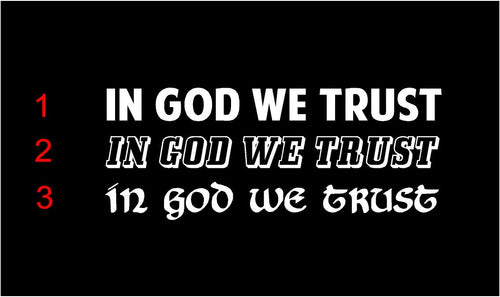 in god we trust car decal