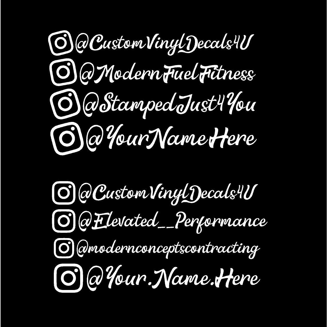 Instagram Personalised Vinyl Decal – Custom Social Media Sticker, Mammoth Stickers, UK Made
