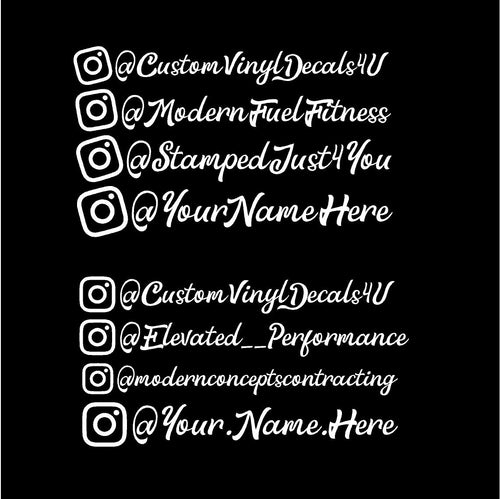 instagram name decal car truck window social media sticker