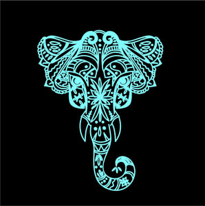 Colorful Pink Elephant Vinyl Decal Sticker – Flower Design For Car, Kitchen, Room