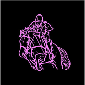 horse hunter person decal