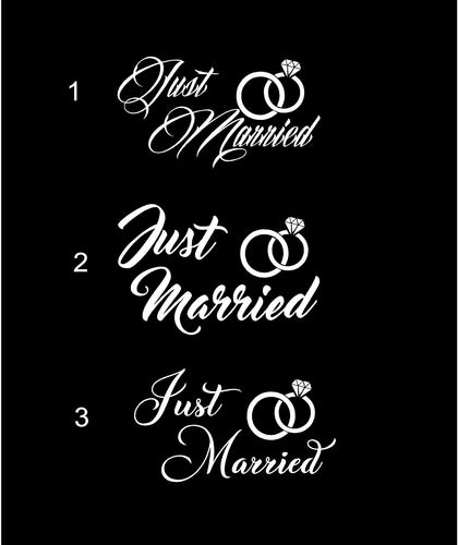 Just Married Decal Custom Vinyl Wedding Car Truck Window Sticker