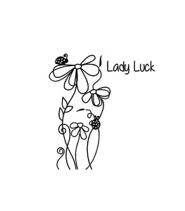 Lady Luck Lady Bug Flower Decal Custom Vinyl laptop car truck window sticker