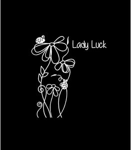 Lady Luck Lady Bug Flower Decal Custom Vinyl laptop car truck window sticker