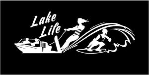 Seek Racing Wake Boarding Decal Sticker – 6"x5" Vinyl Car Truck Window Sticker, Ocean Sports Silhouette, Multiple Colors