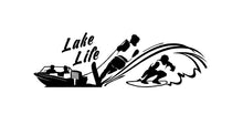 Load image into Gallery viewer, Lake Life Water Skier Wake Surfer Boating Decal Custom Vinyl Car Truck Window Sticker