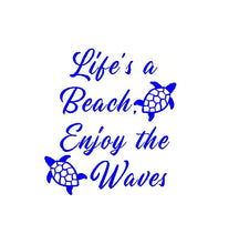 Load image into Gallery viewer, lifes a beach enjoy the waves decal car truck window beach sticker