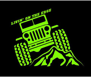 Jeep Life Livin on the Edge Decal Off Roading custom vinyl car truck window sticker