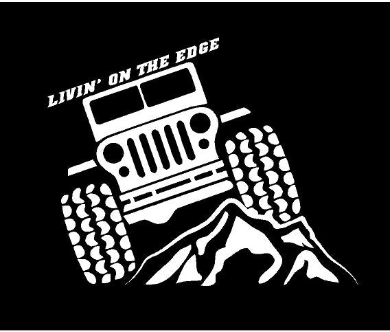 jeep life livin on the edge decal car truck window sticker