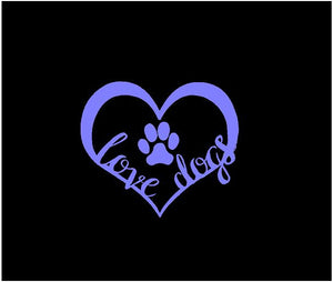 Dog Paw Print Love Heart Decal Custom Vinyl Car Truck Window Laptop Sticker