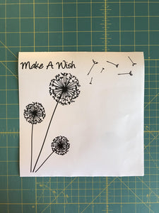 Dandelion Make a Wish Custom Vinyl Decal Laptop Sticker