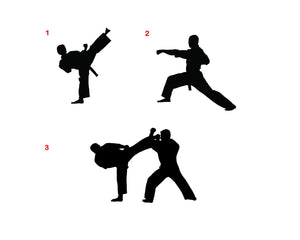 Karate Martial Arts Silhouette Decals Custom Vinyl laptop car truck window Stickers