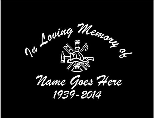 in loving memory memorial decal car truck window sticker