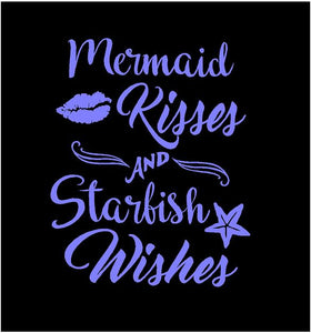 mermaid kisses and starfish wishes car decal