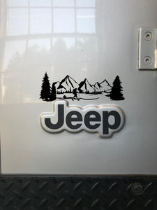 Mountain Range Hiker Hiking car truck decal