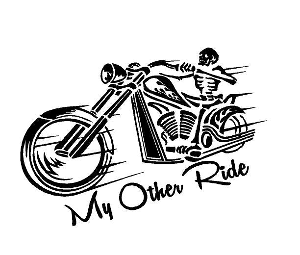 My Other Ride Skeleton Motorcycle Decal Custom Vinyl Car Truck Window ...