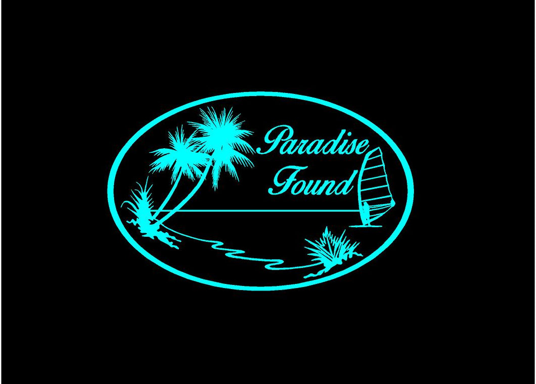 paradise found decal car truck window tropical sticker