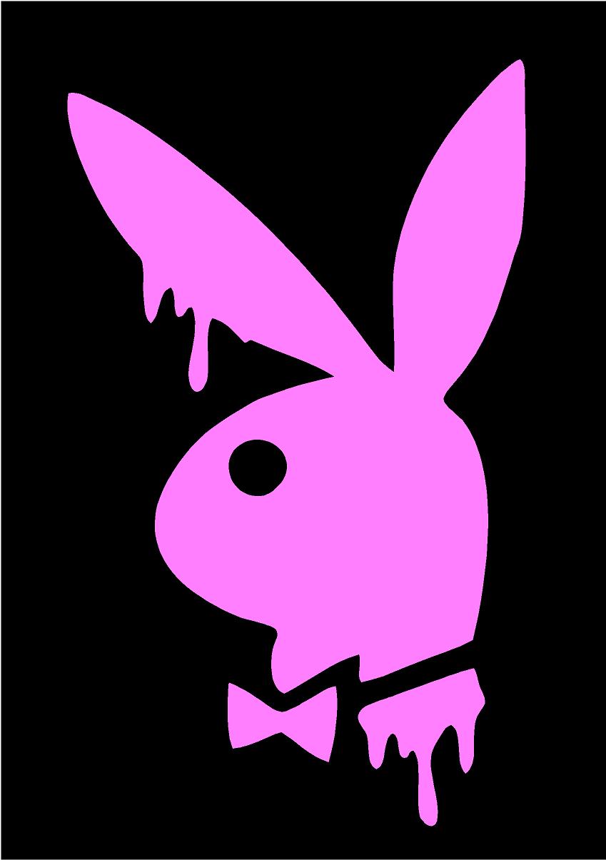 Playboy Bunny Sticker Decal 2000 Pink Stars Checker Grid