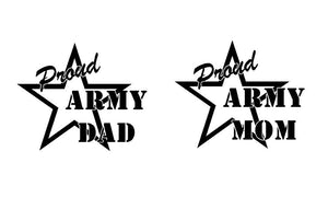 Proud Mom or Dad US Army Soldier Decal Custom Vinyl car truck window sticker