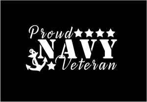 proud navy veteran decal car truck window military sticker