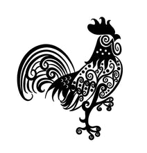 Load image into Gallery viewer, Intricate Rooster Decal Custom Vinyl car truck window laptop sticker