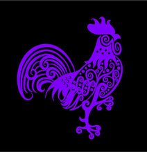 Load image into Gallery viewer, Intricate Rooster Decal Custom Vinyl car truck window laptop sticker
