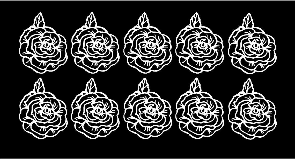 Rose Decals Custom Vinly Decals Wedding Craft Project Stickers Set of ...