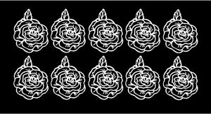 set of 10 mini rose decals