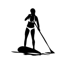 Load image into Gallery viewer, SUP Girl Decal Custom Vinyl car truck window Stand Up Paddle Board sticker