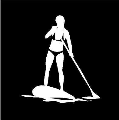 sup girl decal car truck window stand up paddle board sticker