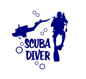 scuba diver car sticker