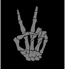 Load image into Gallery viewer, skeleton hand peace sign vinyl decal