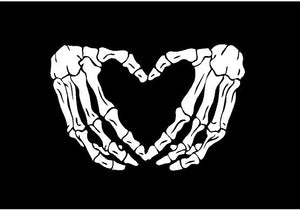 Skeleton Hands Heart Sign decal