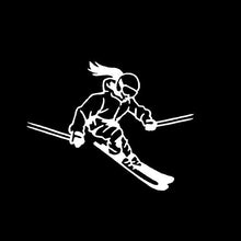 Load image into Gallery viewer, snow skier girl decal car truck window skiing sticker