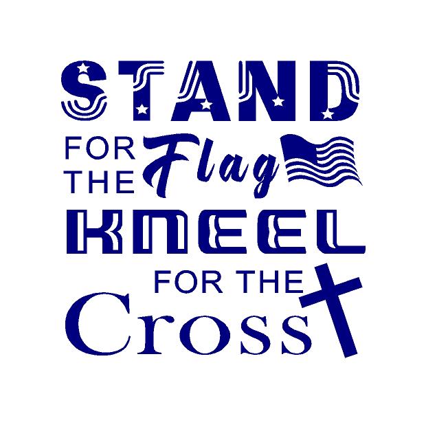 Stand for the flag kneel for the cross decal
