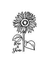 Load image into Gallery viewer, Rise and Shine Sunflower decal custom vinyl car truck window sticker