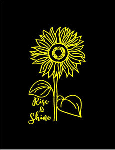 sunflower rise and shine decal car truck window laptop sticker