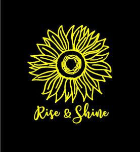 Rise and Shine Sunflower decal custom vinyl car truck window Flower sticker