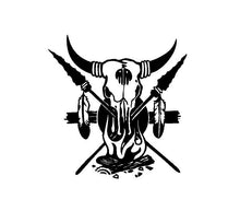 Load image into Gallery viewer, tribal steer skull car decal
