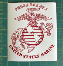 Load image into Gallery viewer, USMC Proud Dad Decal