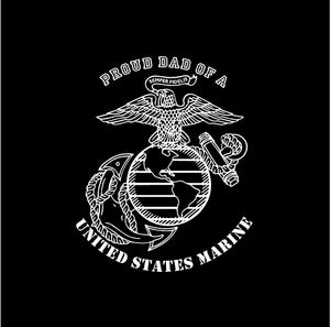 USMC Proud Mom Dad Parent US Marine Military Custom Vinyl Car Truck Window Sticker