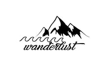 Load image into Gallery viewer, wanderlust mountains water traveler decal