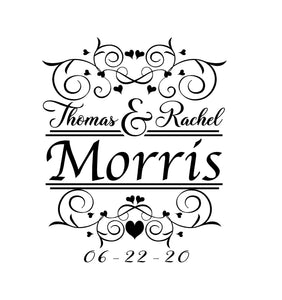 Wedding decals for signs and cornhole boards