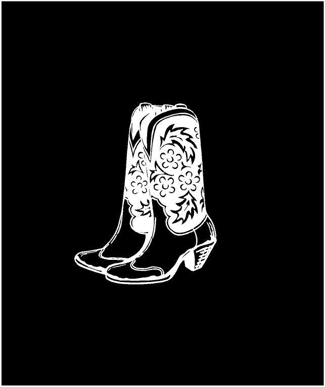 cowgirl boots decal car truck laptop waterbottle western sticker
