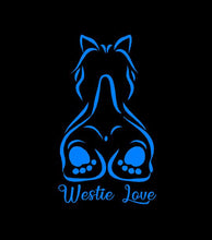 Load image into Gallery viewer, westie love decal blue