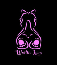 Load image into Gallery viewer, westie love decal pink
