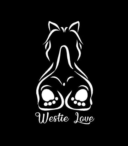 westie love west highland white terrier decal car truck window dog sticker