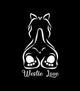 westie love west highland white terrier decal car truck window dog sticker