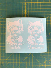 Load image into Gallery viewer, westie car decals personalized